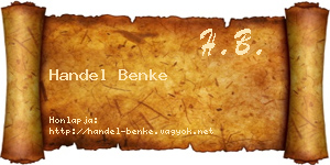 Handel Benke névjegykártya